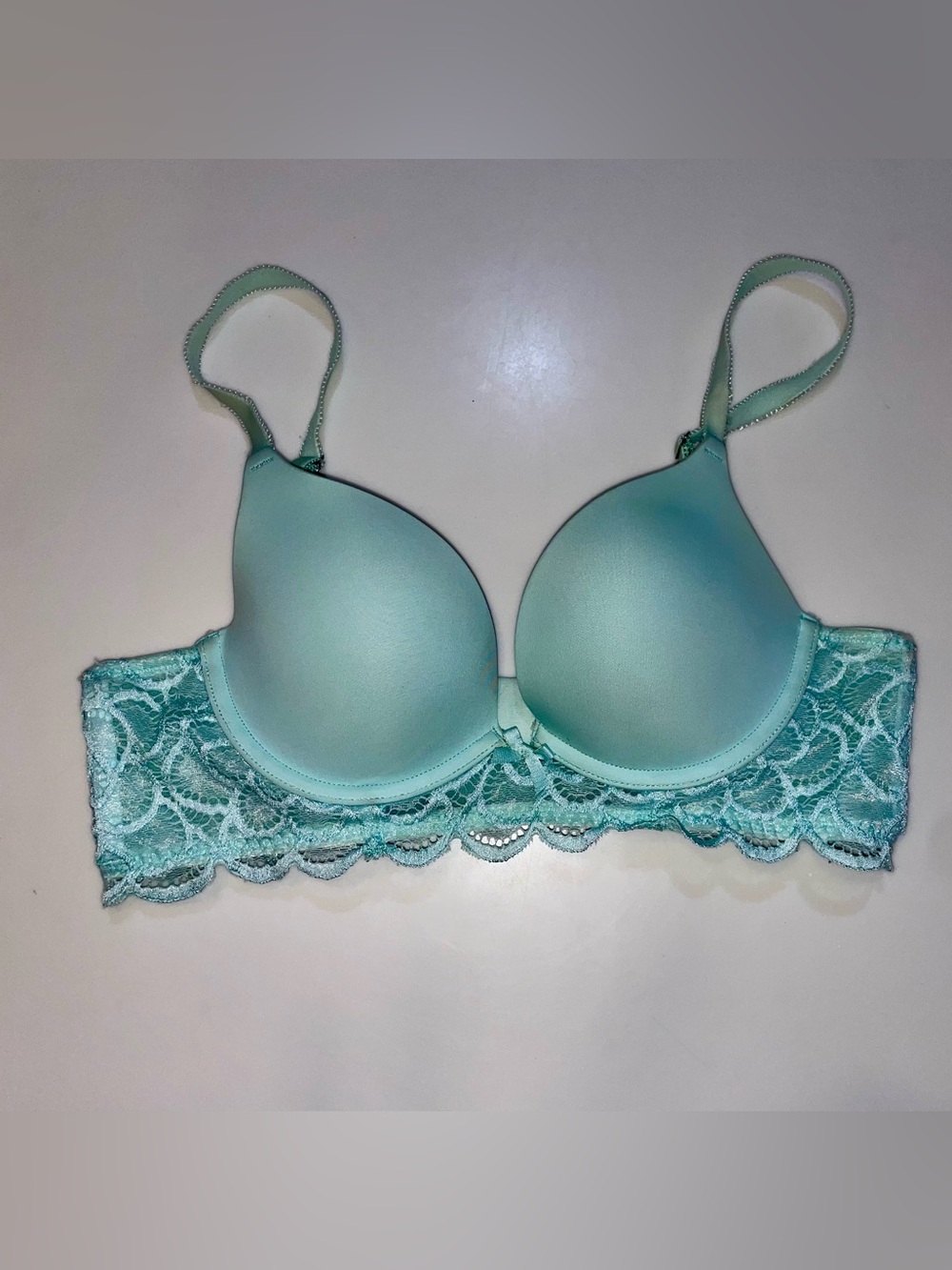 aerie Mint Lace-Trim push up Bra